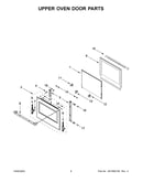 Upper oven door parts
