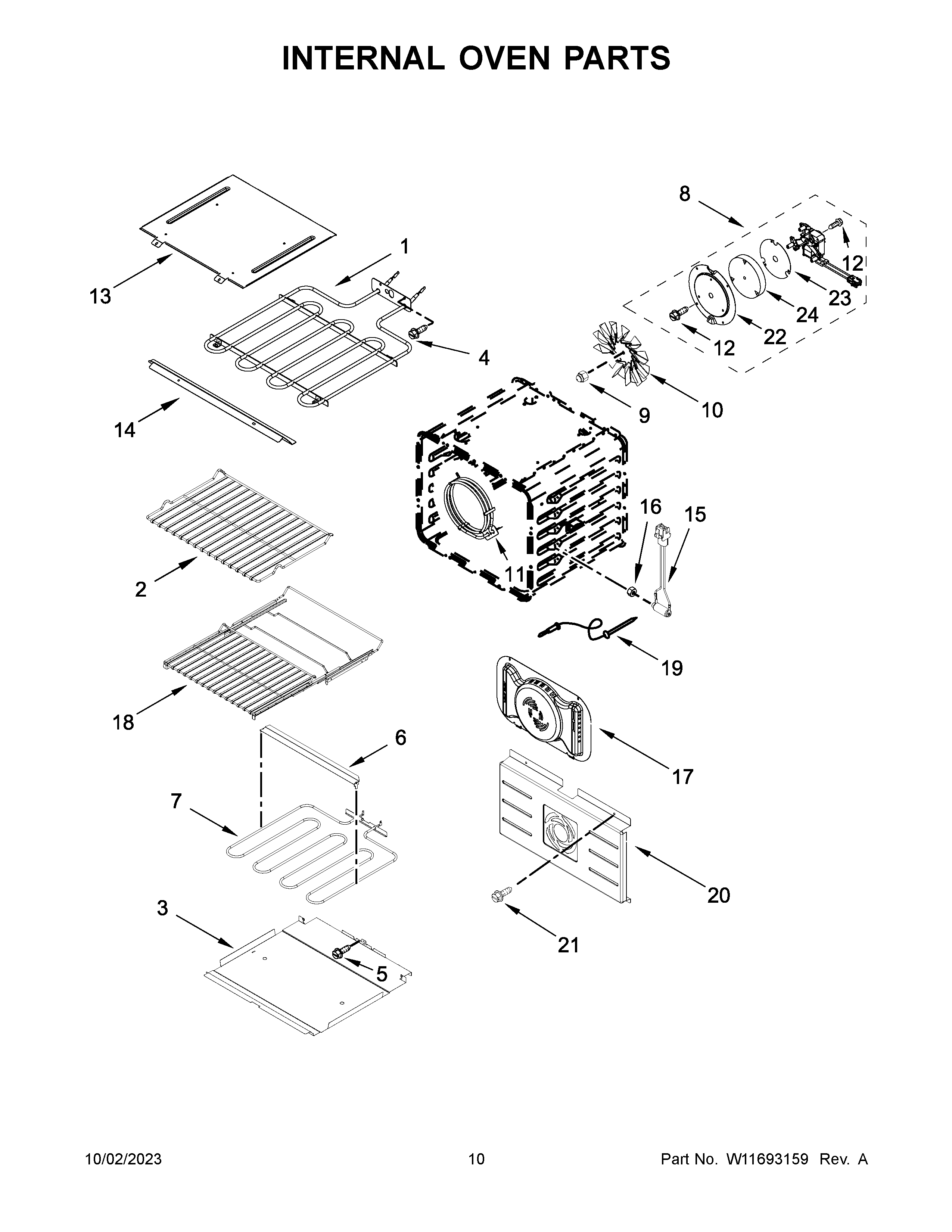 Internal oven parts