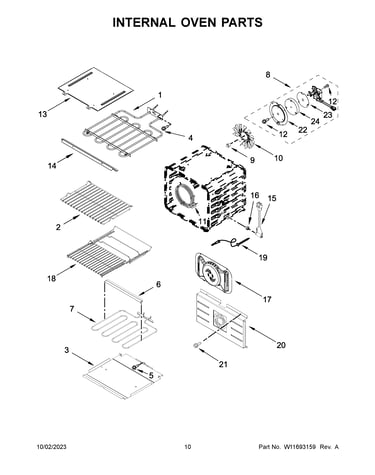 Internal oven parts