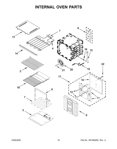 Internal oven parts