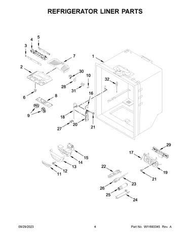 Refrigerator liner parts