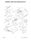 Freezer liner and icemaker parts
