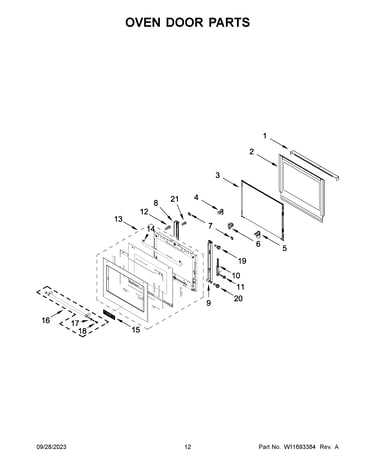 Oven door parts