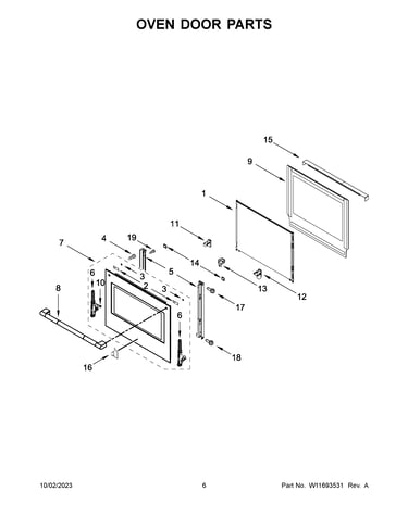 Oven door parts