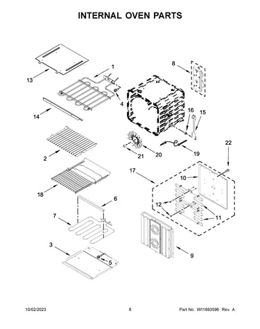 Internal oven parts