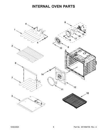 Internal oven parts