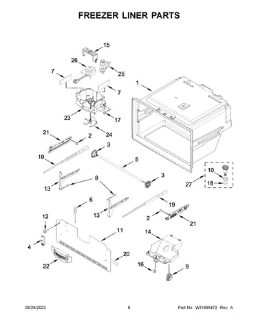 Freezer liner parts