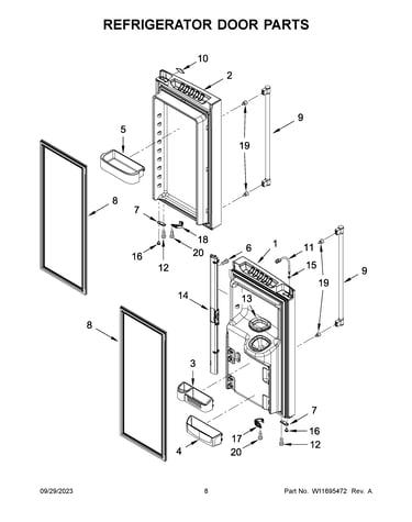 Refrigerator door parts