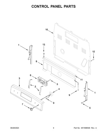 Control panel parts