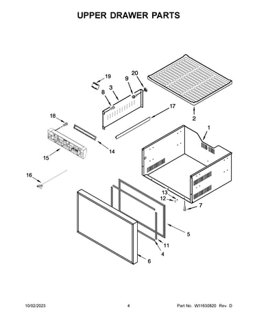 Upper drawer parts