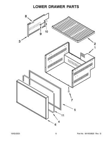 Lower drawer parts