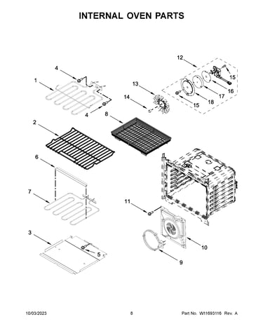 Internal oven parts