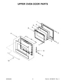 Upper oven door parts