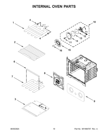 Internal oven parts