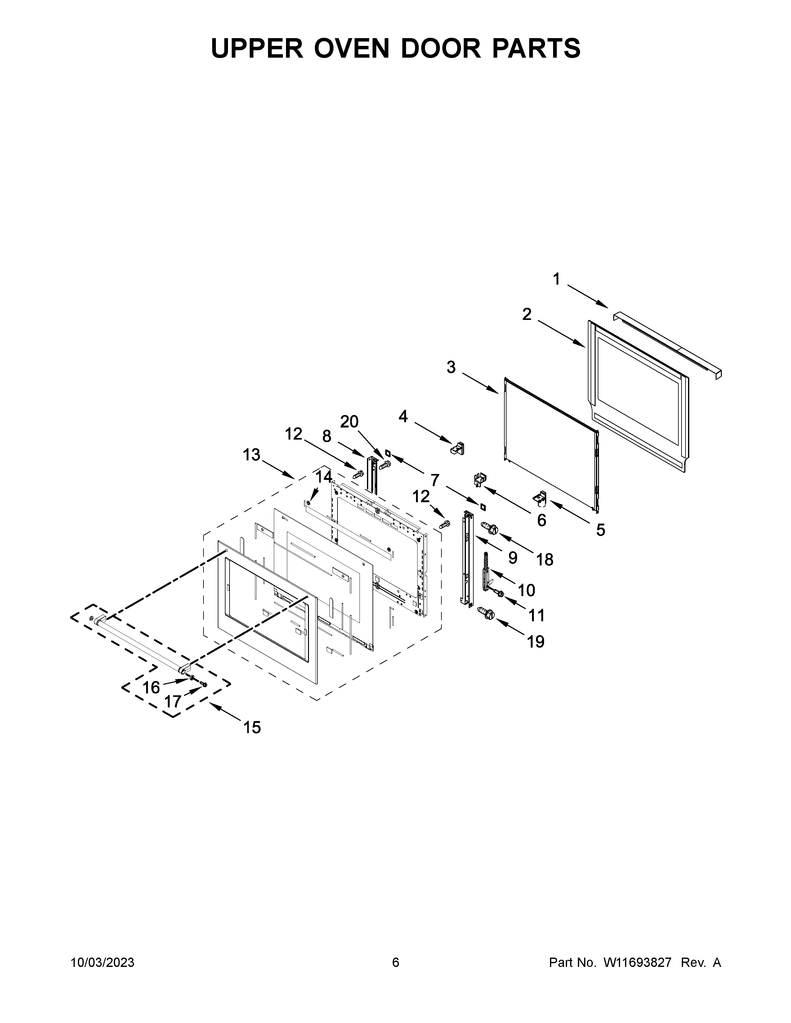 UPPER OVEN DOOR PARTS