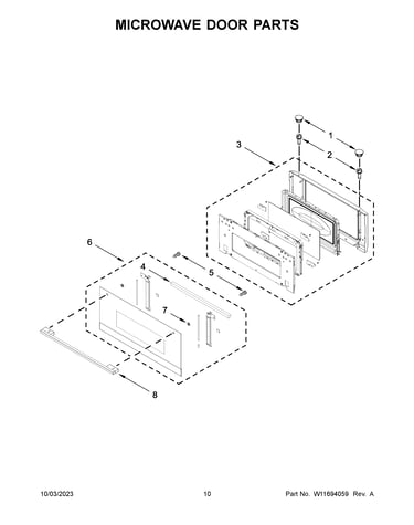 Microwave door parts