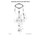 Maytag RTW4519PW0 gearcase, motor and pump parts diagram