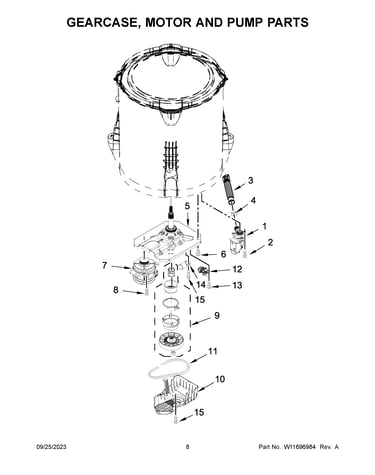 Gearcase, motor and pump parts