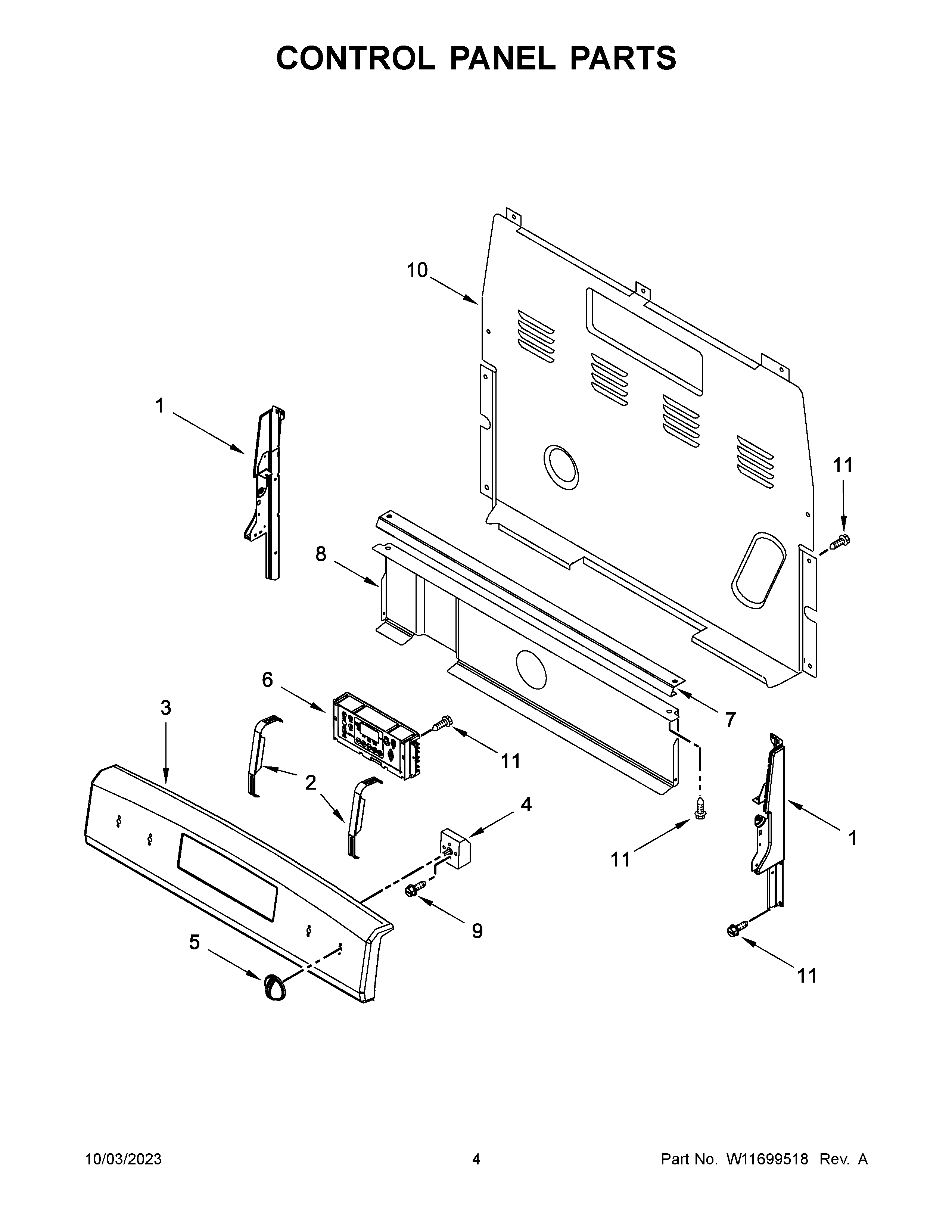 Control panel parts
