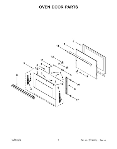 Oven door parts