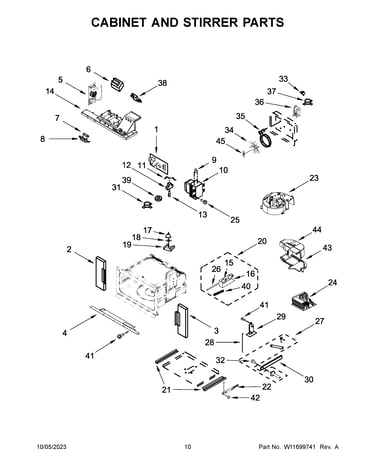 Cabinet and stirrer parts