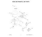 KitchenAid KSM150WPOB5 base and pedestal unit parts diagram