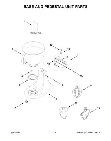 Base and pedestal unit parts