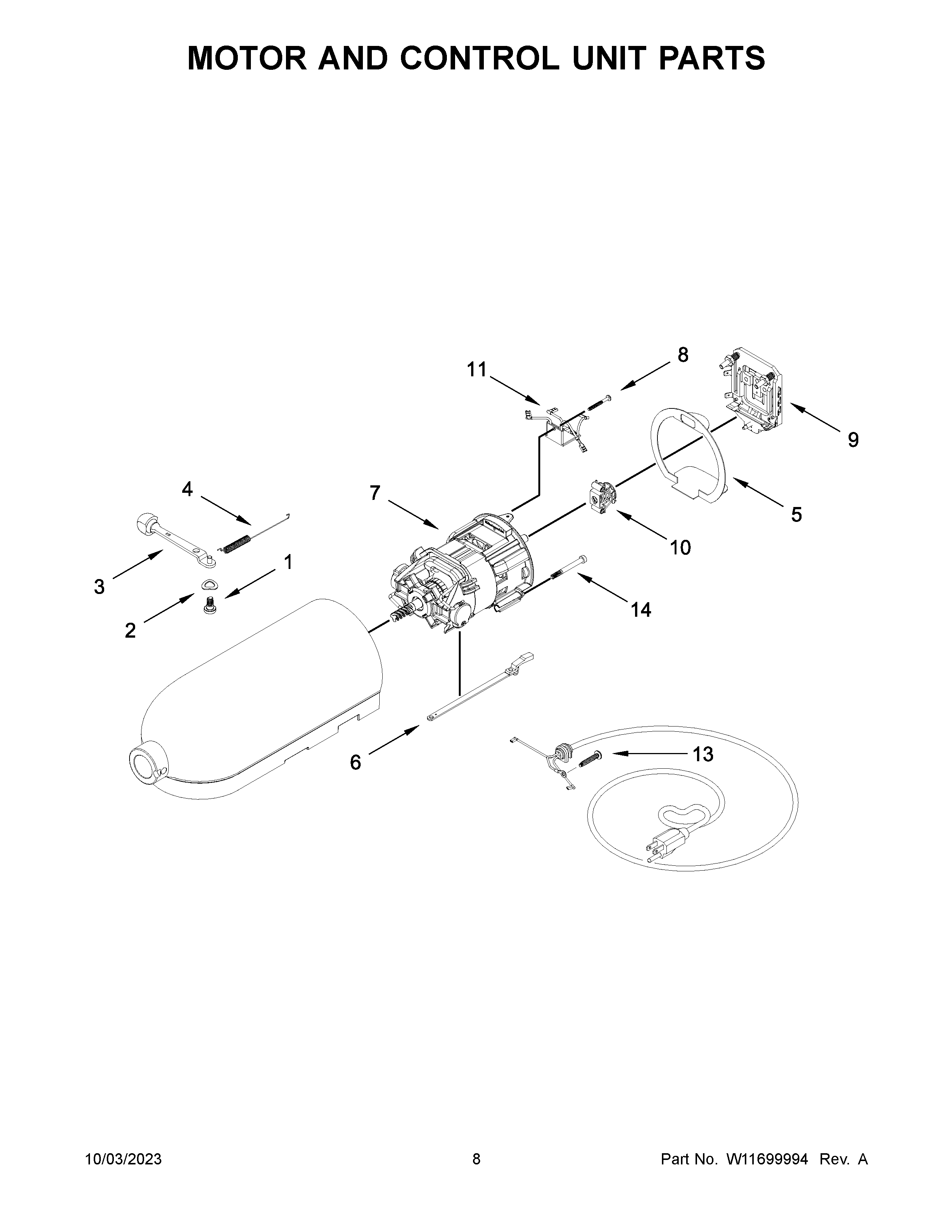 Motor and control unit parts