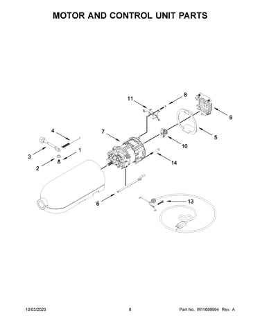 Motor and control unit parts
