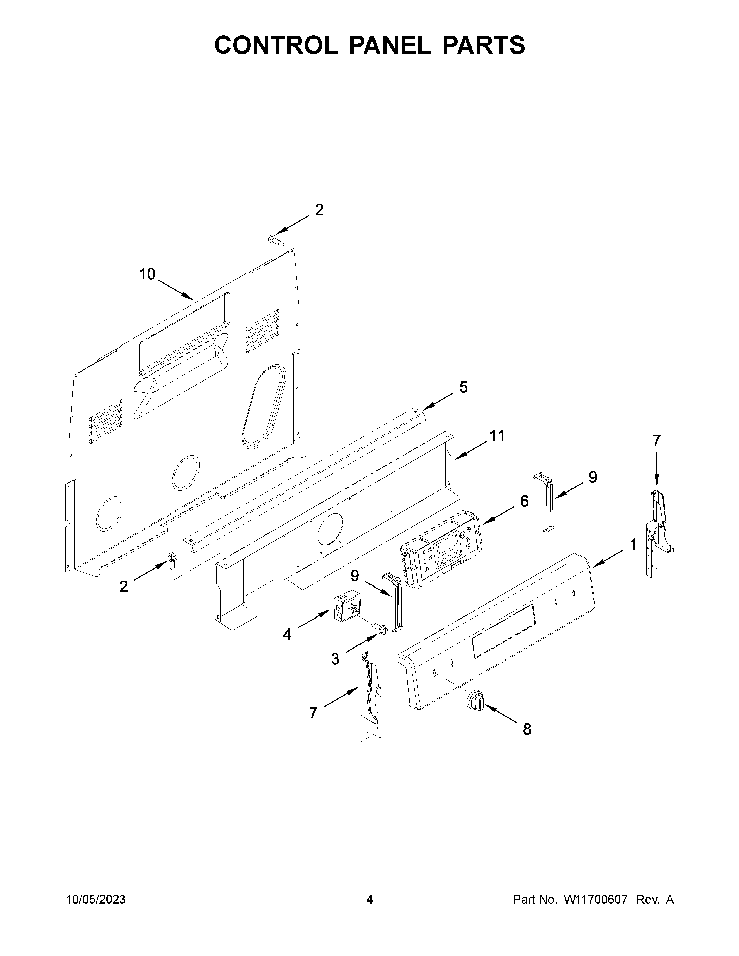 Control panel parts