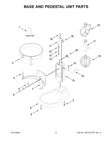 Base and pedestal unit parts