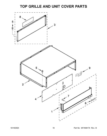 Top grille and unit cover parts