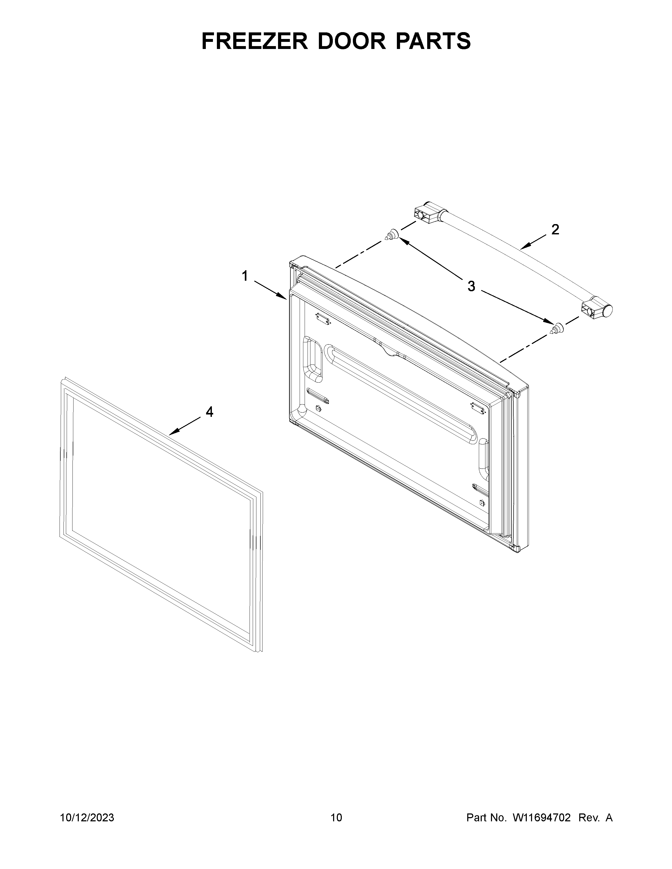 Freezer door parts
