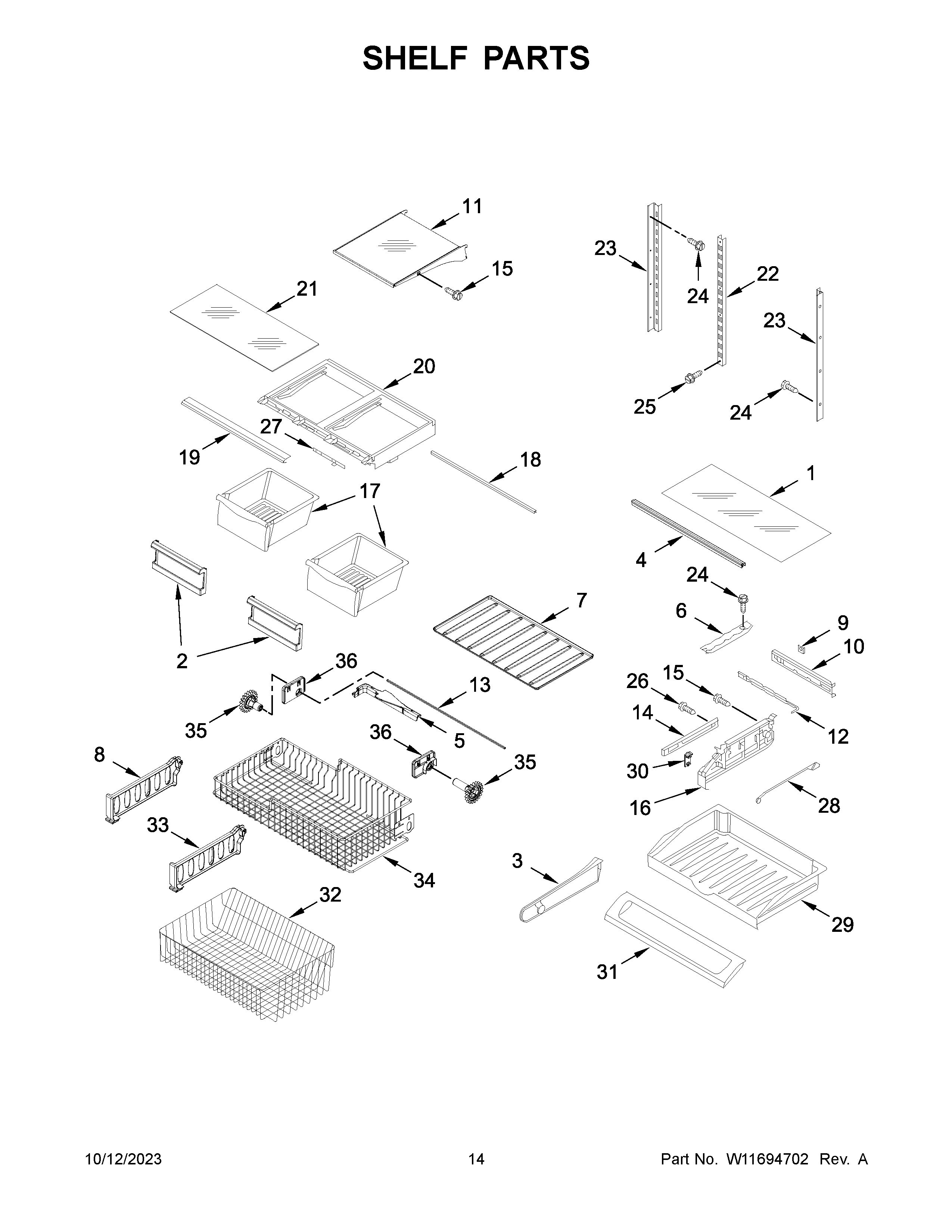 Shelf parts