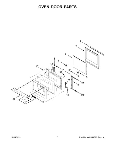 Oven door parts
