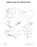 Freezer liner and icemaker parts