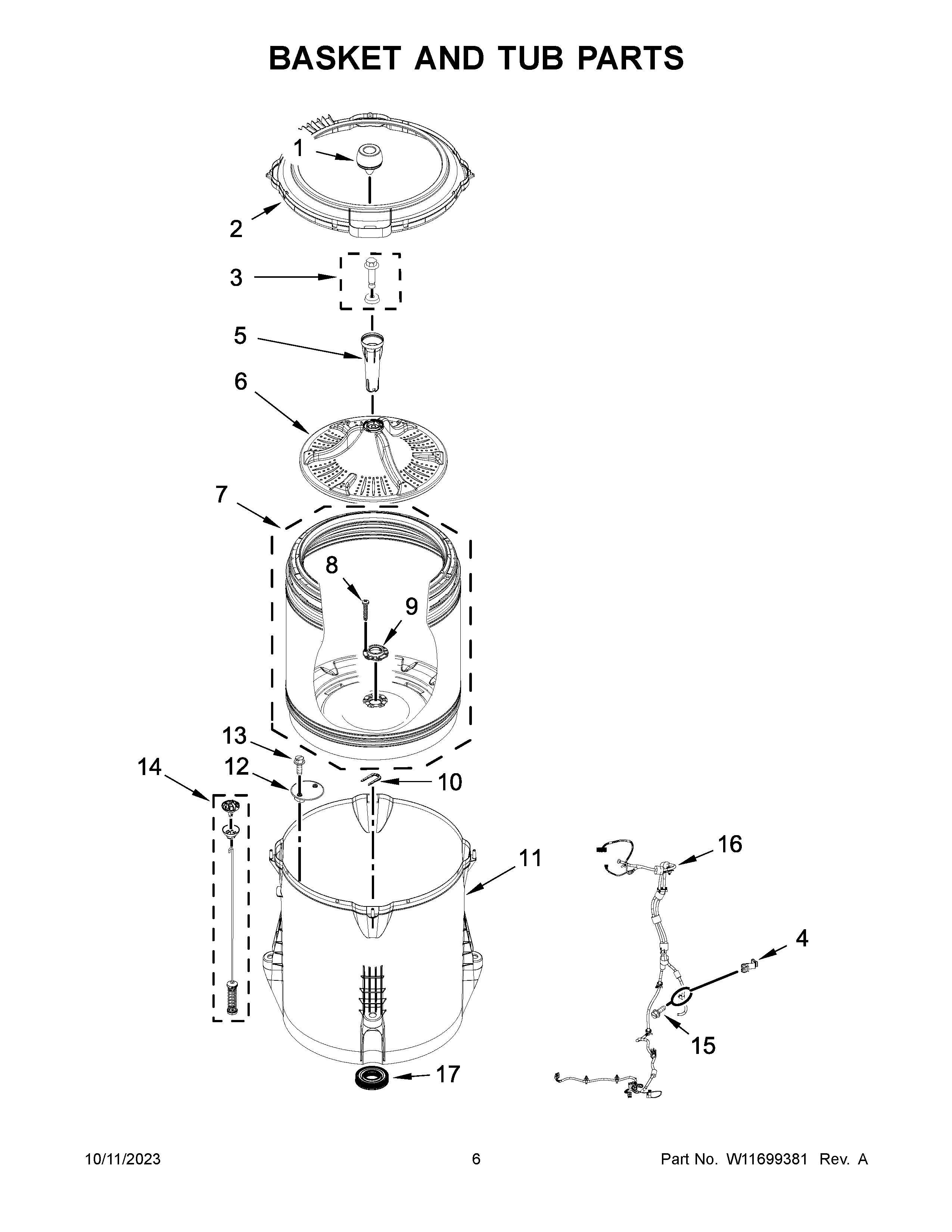 Basket and tub parts