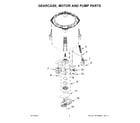 Admiral ATW4519PW0 gearcase, motor and pump parts diagram