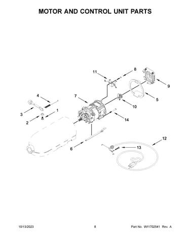 Motor and control unit parts