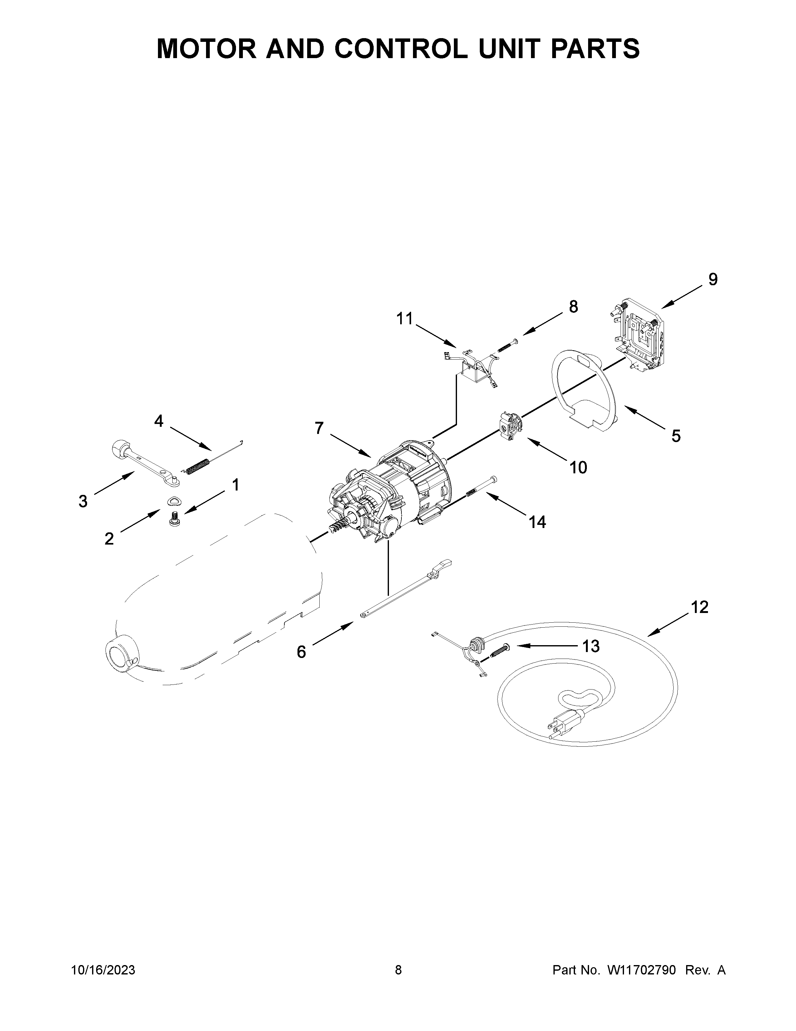 Motor and control unit parts