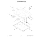 Whirlpool WFE505W0HB6 cooktop parts diagram