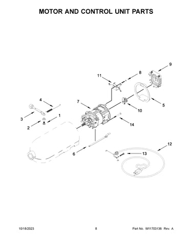 Motor and control unit parts