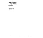 Whirlpool WMH32519HT07 cover sheet diagram