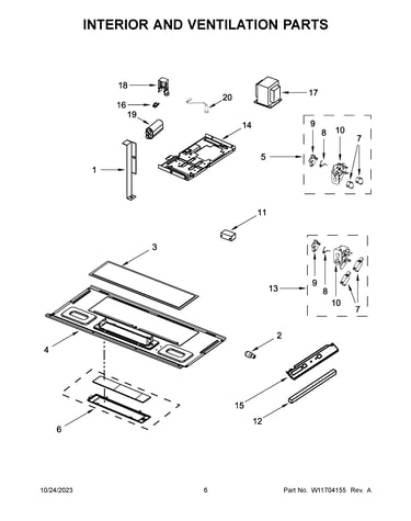 Interior and ventilation parts