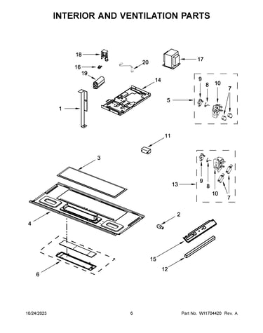Interior and ventilation parts