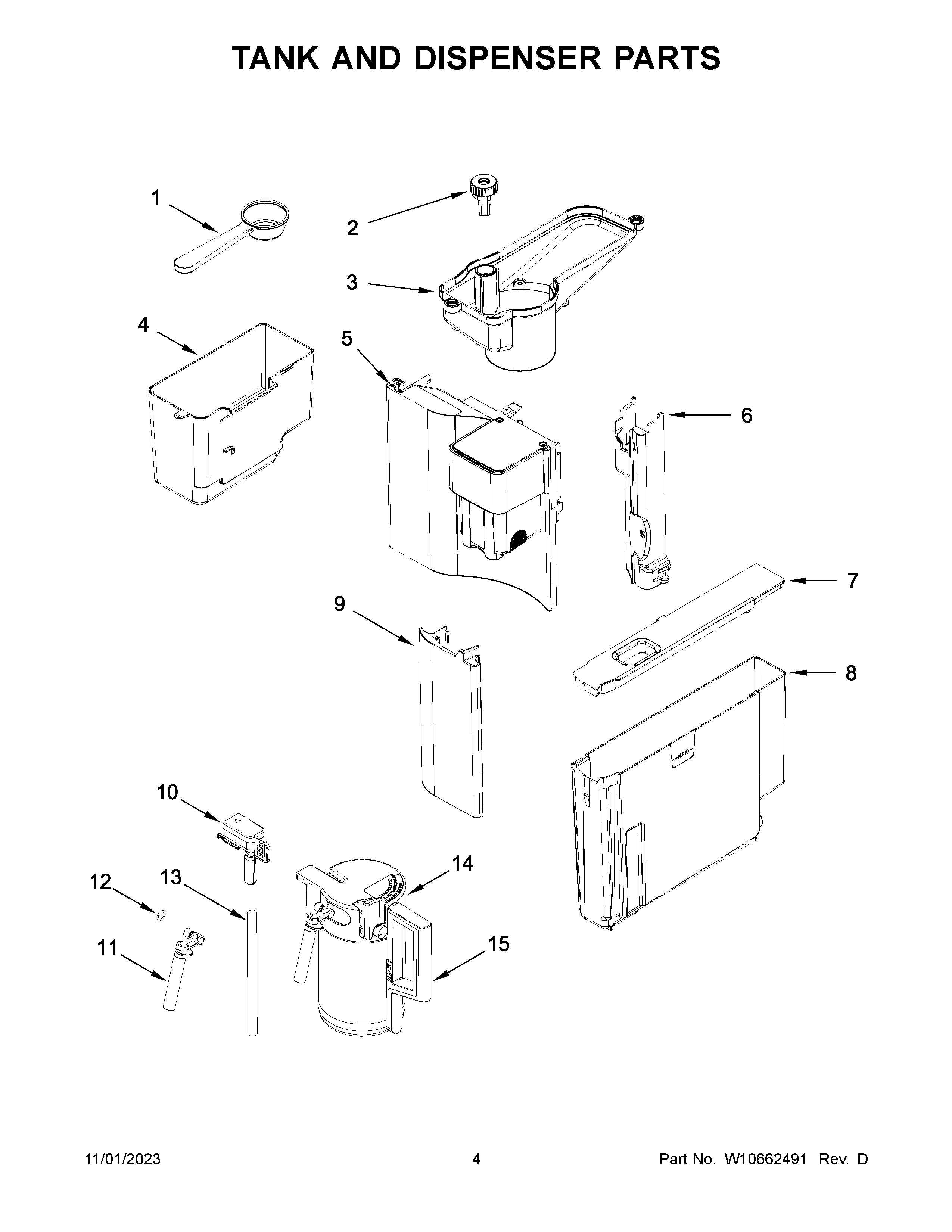 Tank and dispenser parts
