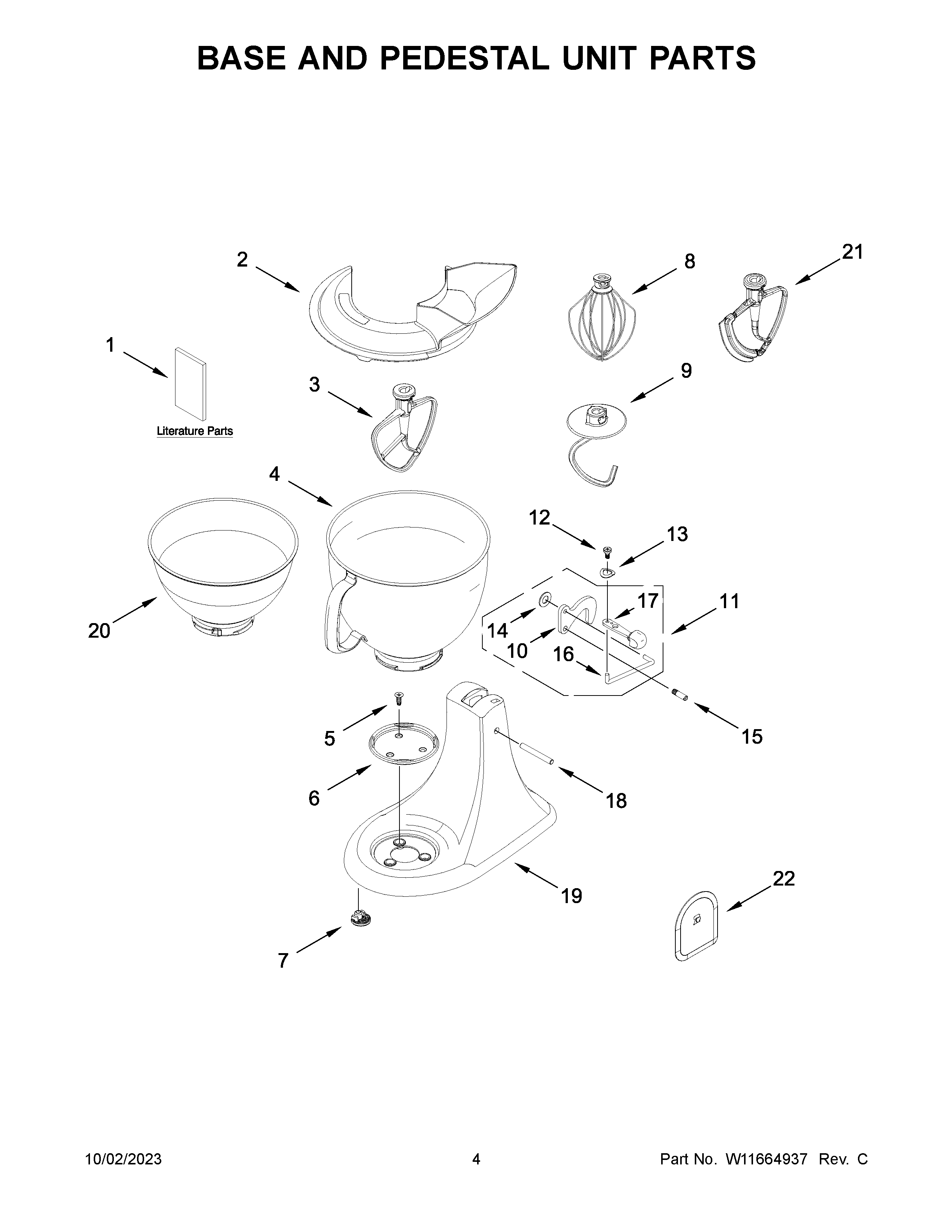 BASE AND PEDESTAL UNIT PARTS