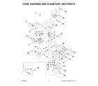 KitchenAid KSM195PSER5 case, gearing and planetary unit parts diagram