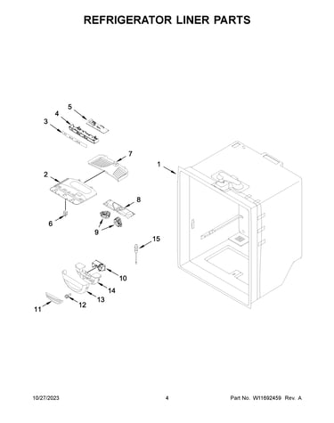 Refrigerator liner parts