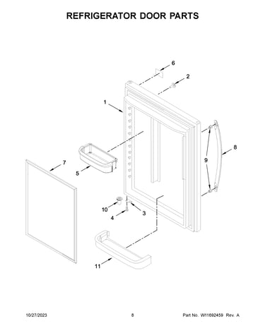 Refrigerator door parts